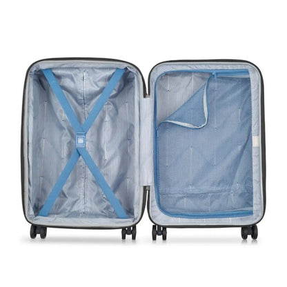 Compression straps and zippered divider pad