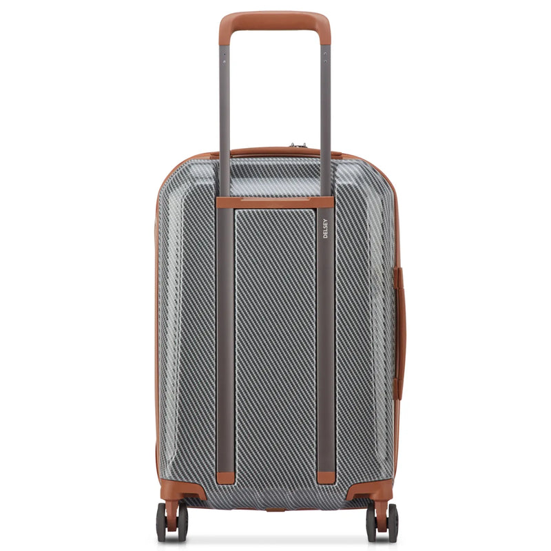 Delsey Helium Ultimate 55 cm 4-Wheel Expandable Carry-on Suitcase - Silver