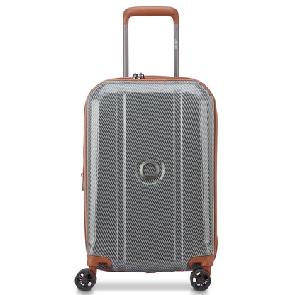 Delsey Helium Ultimate 55 cm 4-Wheel Expandable Carry-on Suitcase - Silver