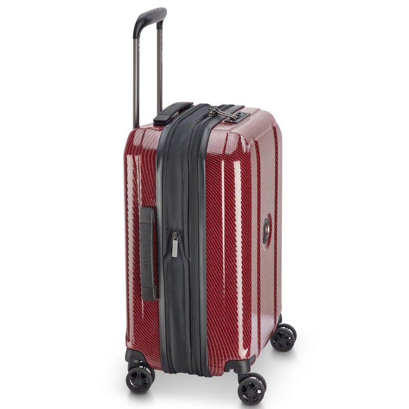 Delsey Helium Ultimate 55 cm 4-Wheel Expandable Carry-on Suitcase - Burgundy