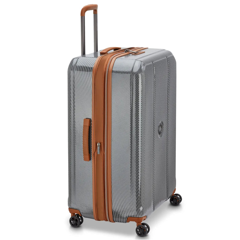 Delsey Helium Ultimate 82 cm 4-Wheel Expandable Suitcase - Silver