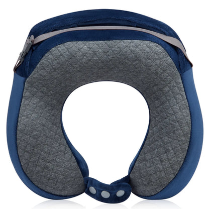 Delsey Memory Foam Neck Pillow With Hoody - Navy Blue