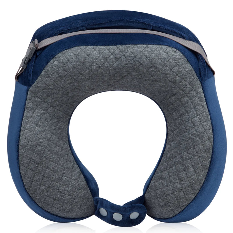 Delsey Memory Foam Neck Pillow With Hoody - Navy Blue