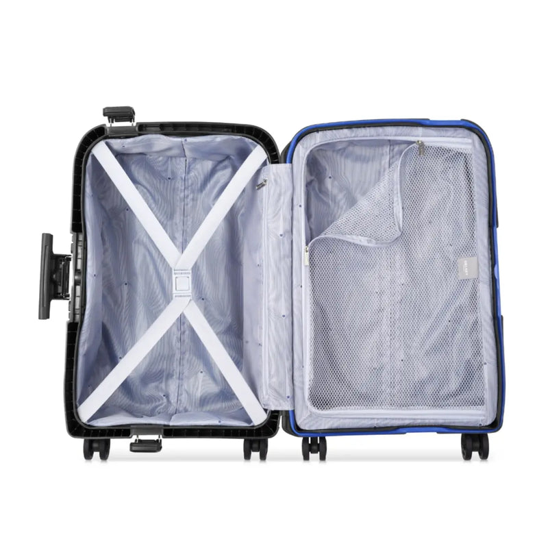 Compression straps and zippered divider pad