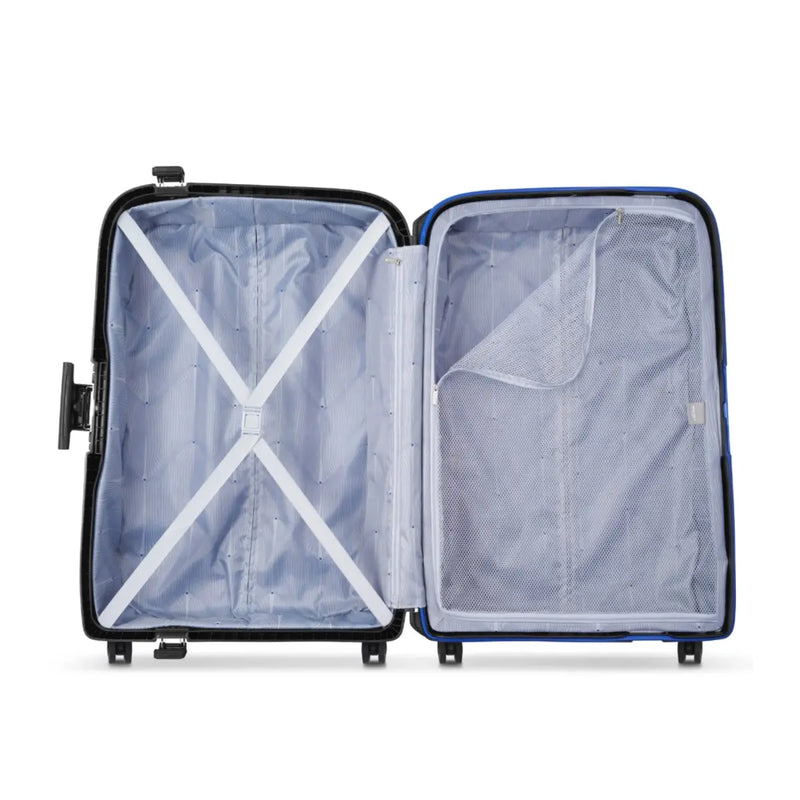 Compression straps and zippered divider pad