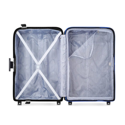 Compression straps and zippered divider pad