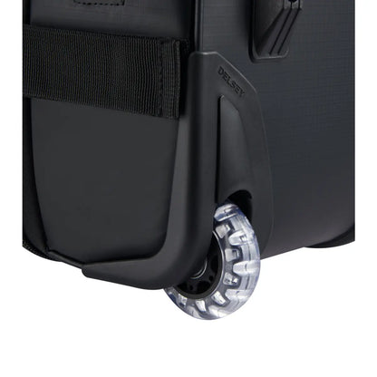 extremely quiet and hardwearing rollerblade-inspired wheels