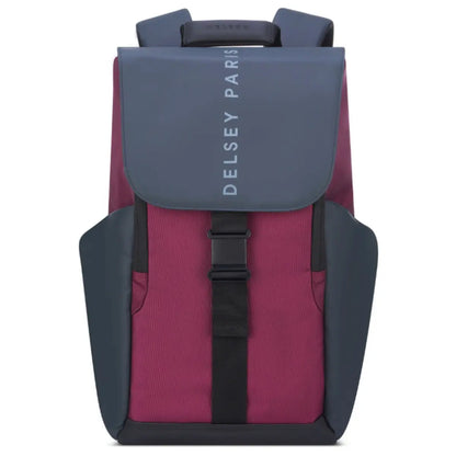 Delsey Securflap 16" Laptop Backpack with RFID - Burgundy