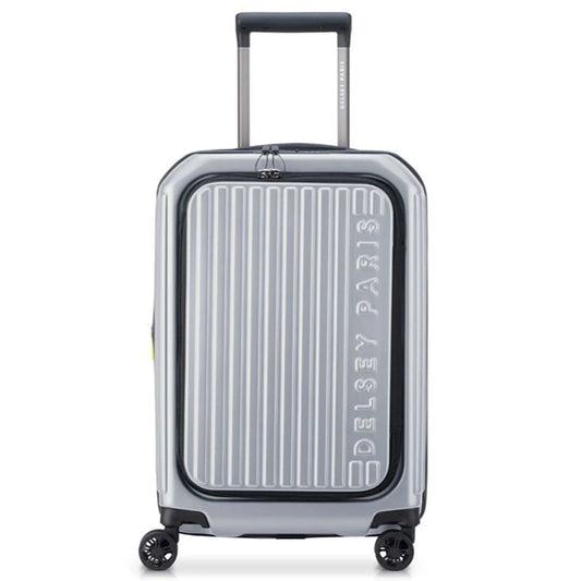 Delsey Securtime Zip 55 cm Top Opening 4-Wheel Expandable Cabin Luggage - Silver