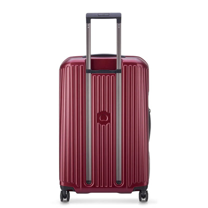 Delsey Securitime Zip 68 cm red, back view with trolley handle