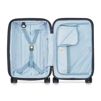 Compression straps and zippered divider pad