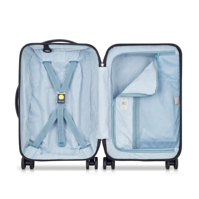 Compression straps and zippered divider pad