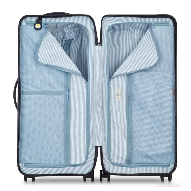 Fully lined interior with zippered dividers