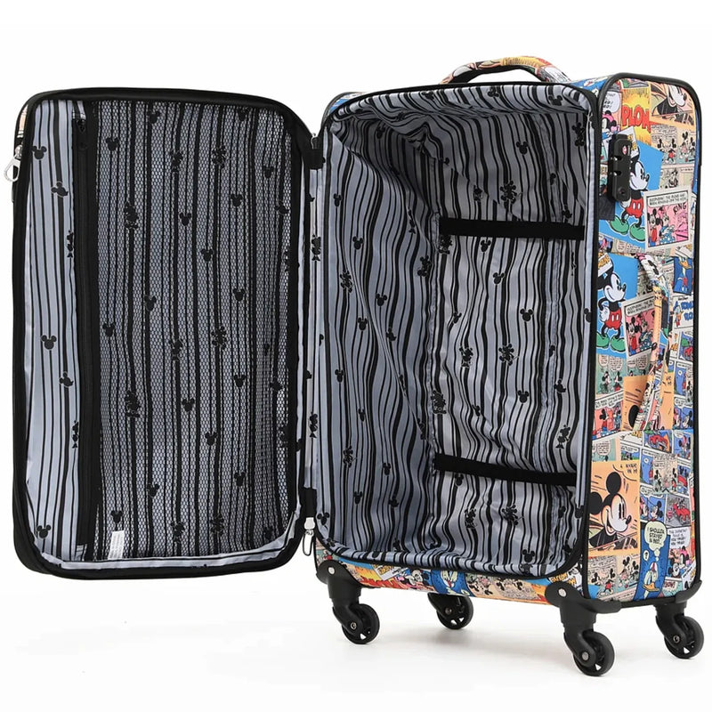 Disney Comic 50 cm 4 Wheel Carry-On Soft Suitcase - Mickey Print