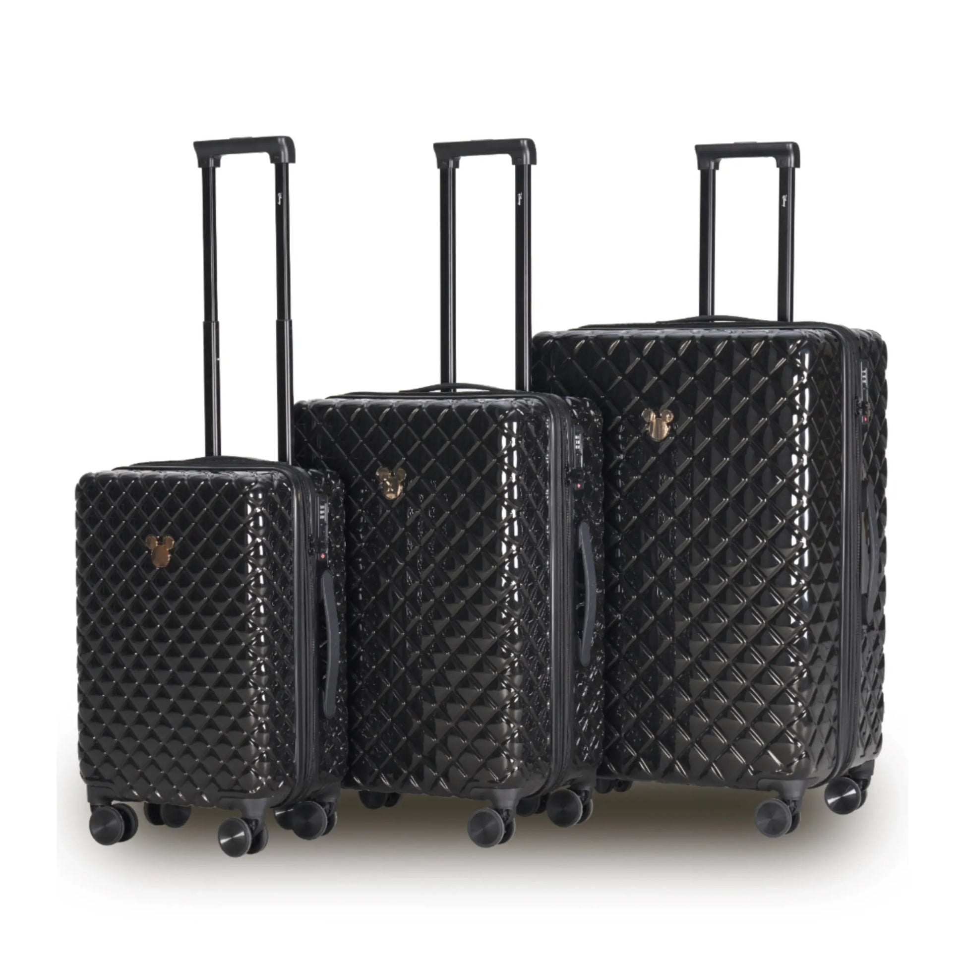 Disney Mickey 4-Wheel Spinner Suitcase Set of 3 - Black (Small, Med and Large)