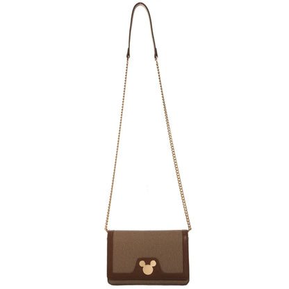 Disney Mickey Canvas Handbag - Brown