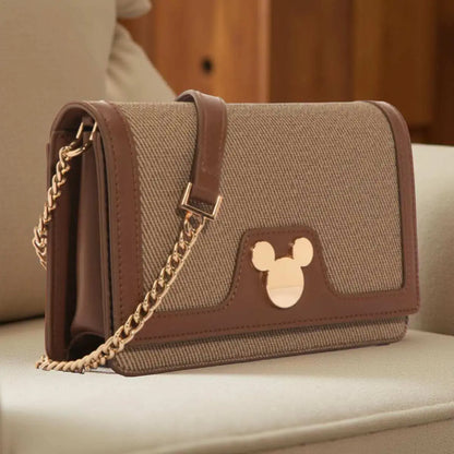 Disney Mickey Canvas Handbag - Brown