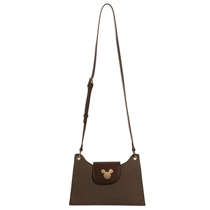 Disney Mickey Canvas Satchel Handbag - Brown