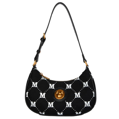 Disney Mickey Monogram Canvas Handbag - Black