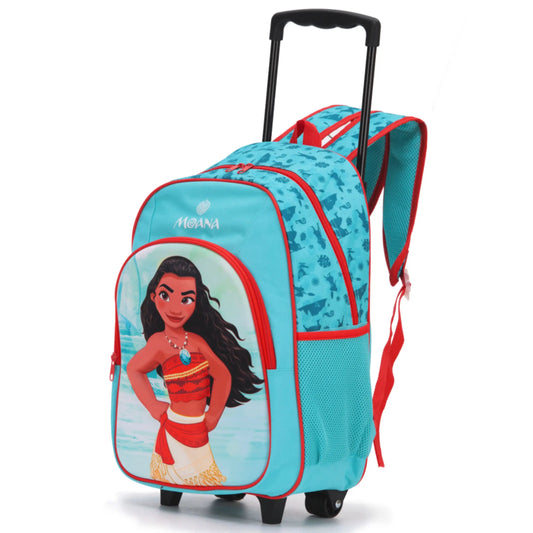 Disney Moana Kids 17" Wheeled Backpack with 3D Front Panel - Blue