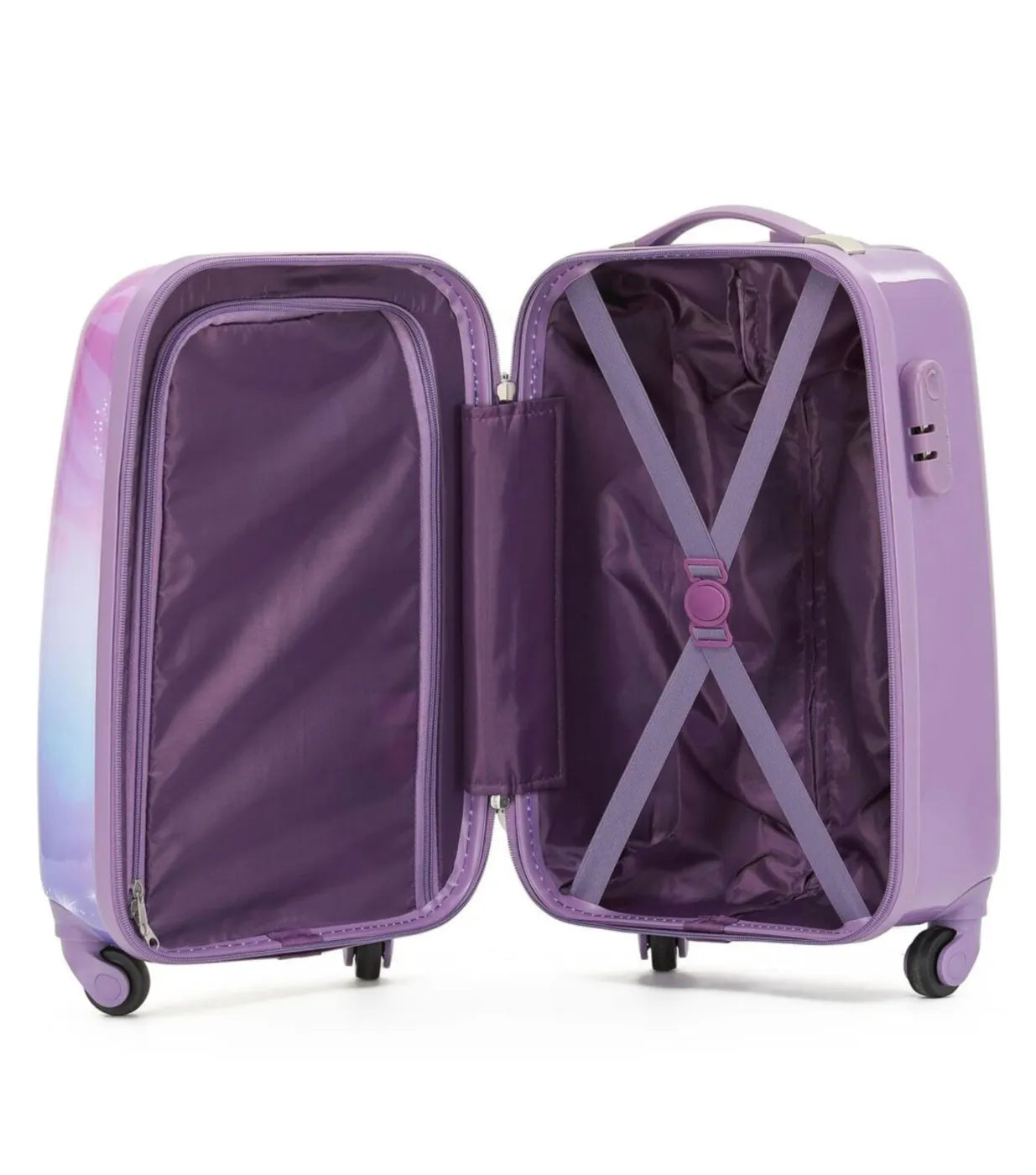 Cross ribbon and zipped divider for easy packing