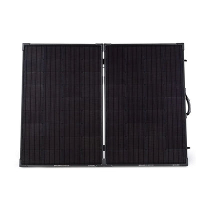 200 total Watts - two 100 Watt panels (18-22V) chained together and connected by a hinge