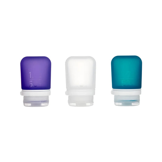 GoToob+ Travel Bottles Small 50 ml 3 Pack - Clear, Purple and Teal