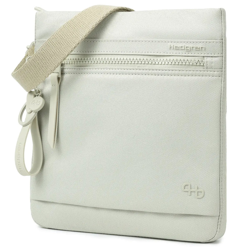 Hedgren LEONCE Small Vertical Crossbody Bag with RFID - Jean Pussy Willow Grey