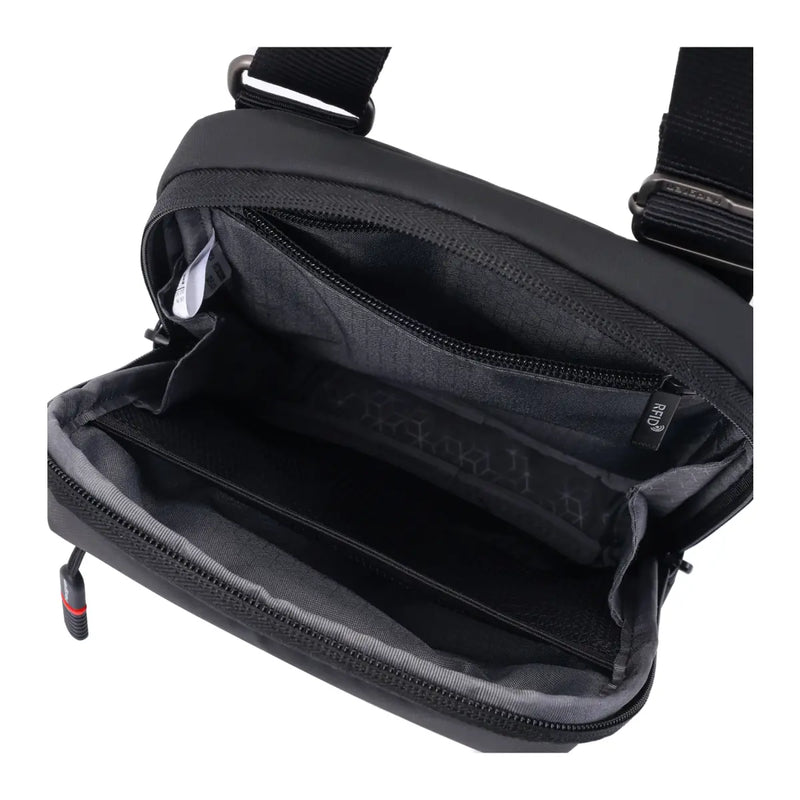 Main compartment has mini tablet holder in mesh material