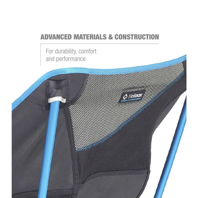 Helinox Cafe Chair - Light and Compact Camping Chair - Black / Cyan Blue Frame