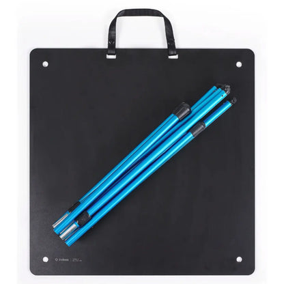 intuitive design features an accordion-fold table top and snap-together shock-corded frame