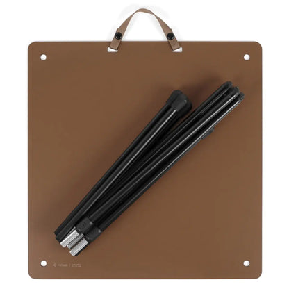 Simple set-up: intuitive design features an accordion-fold table top and snap-together shock-corded frame