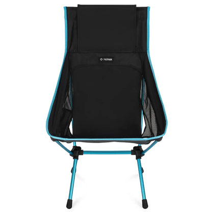 Helinox Chair One Highback (RE) Lightweight Camping Chair - Black with Cyan Blue Frame