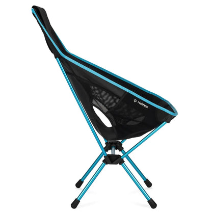 Helinox Chair One Highback (RE) Lightweight Camping Chair - Black with Cyan Blue Frame