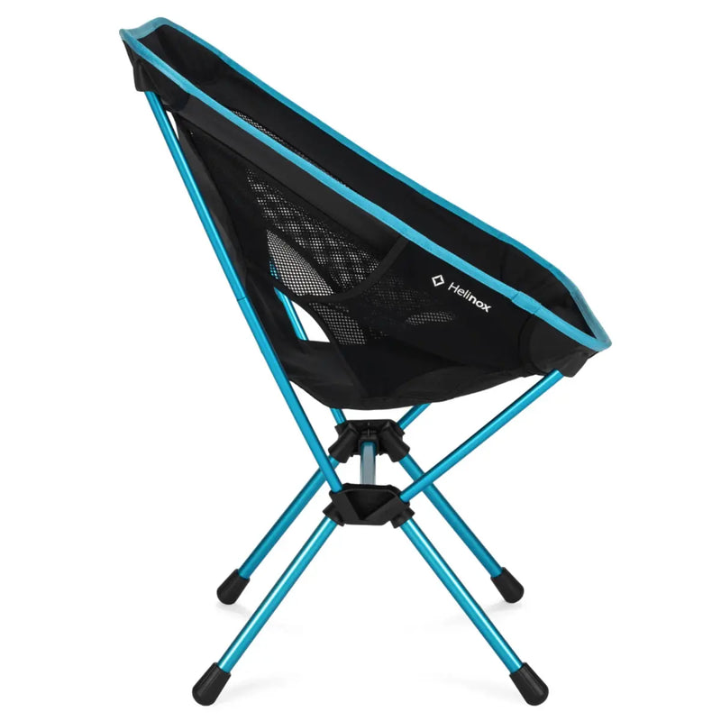 Helinox Chair One (RE) Lightweight Camping Chair - Black with Cyan Blue Frame