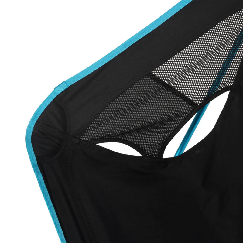 Helinox Chair One (RE) Lightweight Camping Chair - Black with Cyan Blue Frame