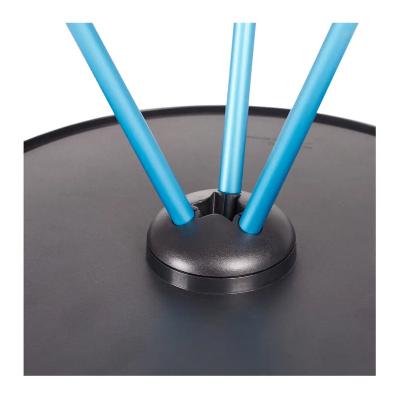 3 aluminum poles insert in base for quick and easy set-up