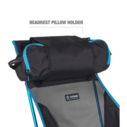 Helinox Sunset Chair - Lightweight Compact Camp Chair - Black / Cyan Blue Frame