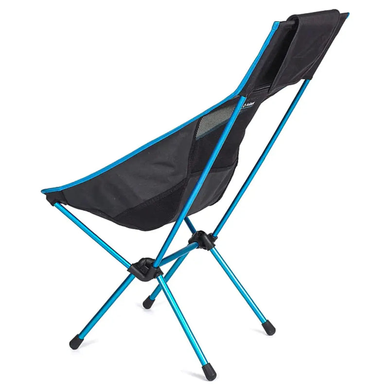 Lightweight, portable, collapsible chair with a taller profile and greater ground clearance for easy in-and-out