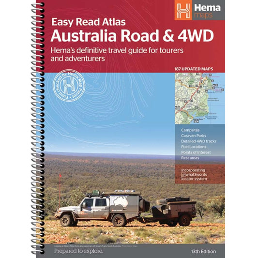 Hema Australia Road and 4WD Easy Read Atlas - 13th Edition