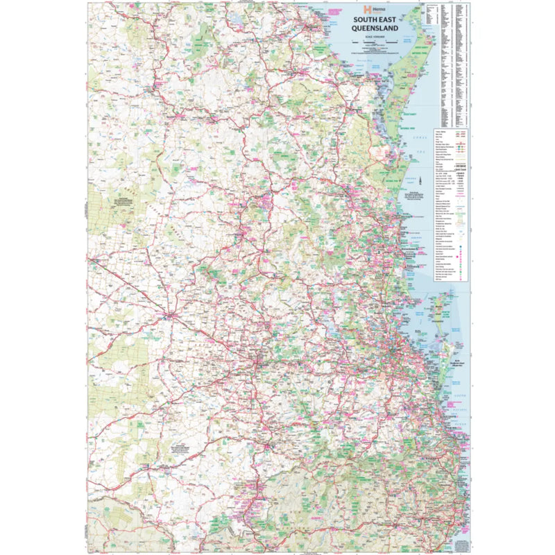 A regional map of South East Queensland that stretches from the New South Wales-Queensland border to past Bundaberg