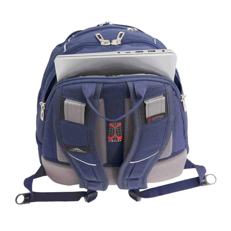 Laptop and tablet sections at the rear of the bag