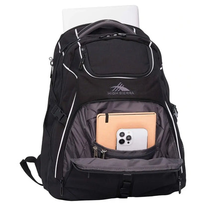 Internal organiser with multiple storage pouches, pen slots, zip pocket and key clip