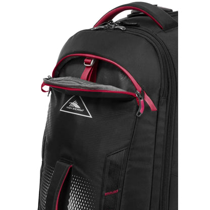 High Sierra Composite V4 56 cm Wheeled Duffle with Hidden Backpack Straps - Black / Red