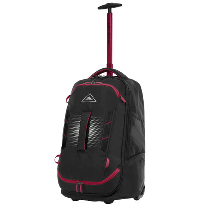 High Sierra Composite V4 56 cm Wheeled Duffle with Hidden Backpack Straps - Black / Red