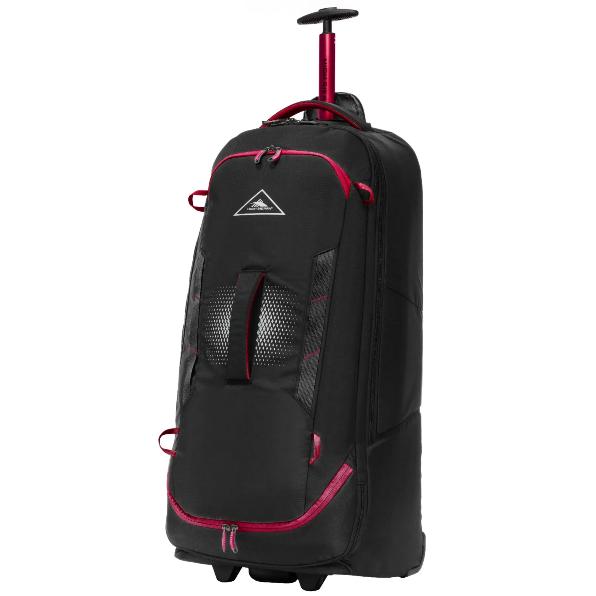 High Sierra Composite V4 84 cm Wheeled Duffle with Hidden Backpack Straps - Black / Red