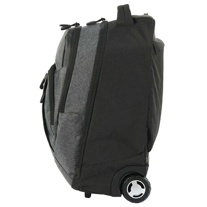 Smooth rolling, corner-mounted wheels