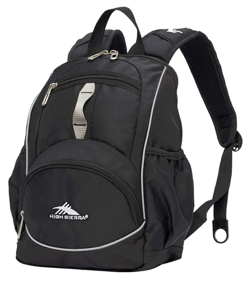 high sierra mini backpack black 25535 2.0 Pera Luggage VAPEL mesh padded grab handle and back panel with tuck High Sierra Mini Active Backpack