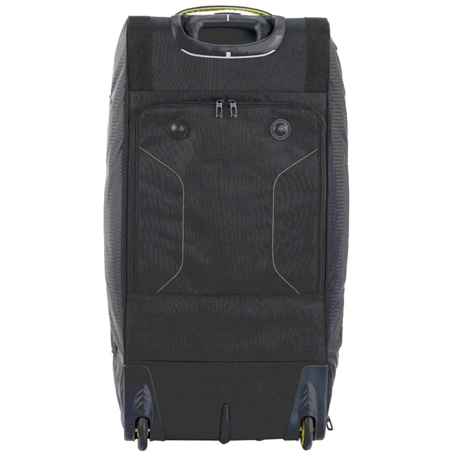 Mesh padded shoulder straps store behind a zippered back panel