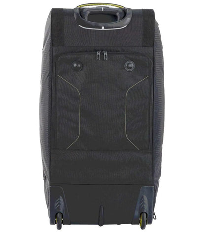 Mesh padded shoulder straps store behind a zippered back panel